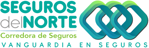 Logo Corredora de Seguros del Norte, tres eslabones de una cadena en patron de colores azules